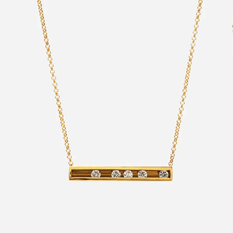 Bestselling Jewelry At Special Promotional Rates Moving 5 18K Gold Necklace w. Diamonds Bestselling Jewelry At Special Promotional Rates Moving 5 18K Gold Necklace w. Diamonds