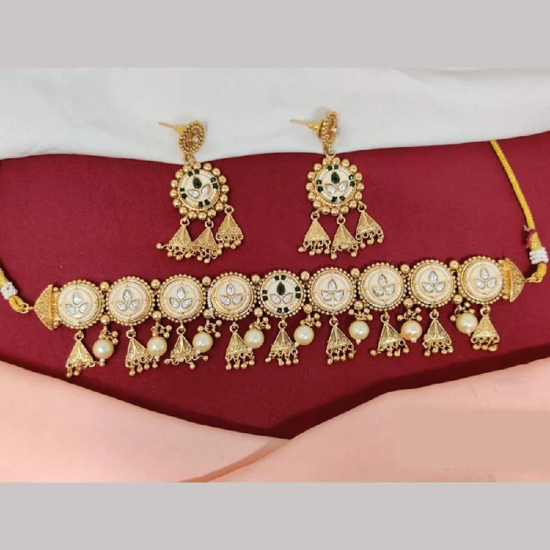 Chic, Trendy, And Affordable Jewelry Sale Kavita Art Gold Plated Pearls Choker Necklace Set Chic, Trendy, And Affordable Jewelry Sale Kavita Art Gold Plated Pearls Choker Necklace Set