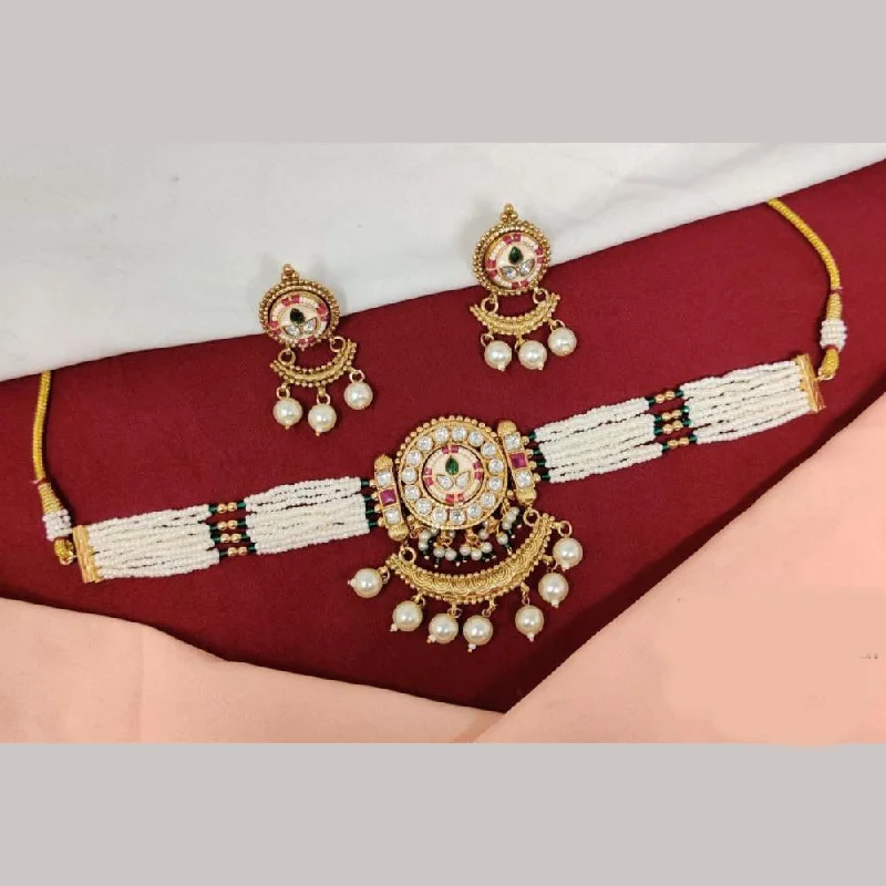 Exclusive Gemstone Jewelry At Special Prices Kavita Art Gold Plated Pearls Choker Necklace Set Exclusive Gemstone Jewelry At Special Prices Kavita Art Gold Plated Pearls Choker Necklace Set