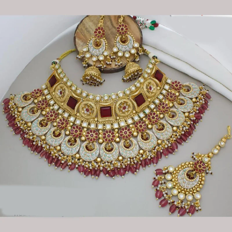 Limited-Stock Jewelry Sale – Once It's Gone, It's Gone Kavita Art Gold Plated Pota Stone And Beads choker Necklace Set Limited-Stock Jewelry Sale – Once It's Gone, It's Gone Kavita Art Gold Plated Pota Stone And Beads choker Necklace Set