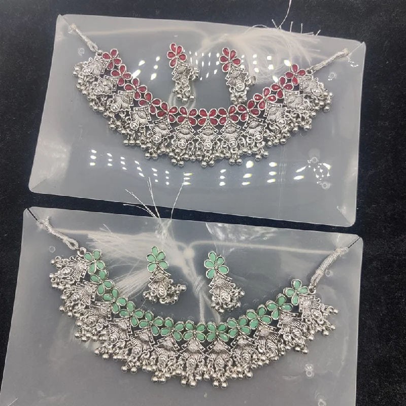 Upgrade Your Jewelry Collection For Less Manisha Jewellery Oxidised Plated Crystal Stone Necklace Set (1 Piece Only) Upgrade Your Jewelry Collection For Less Manisha Jewellery Oxidised Plated Crystal Stone Necklace Set (1 Piece Only)
