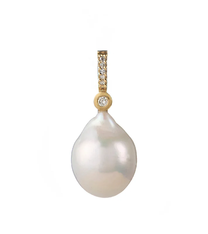 Exclusive Savings On Timeless Jewelry Pieces Baroque Pearl 18K Gold Charm Necklace w. Diamonds Exclusive Savings On Timeless Jewelry Pieces Baroque Pearl 18K Gold Charm Necklace w. Diamonds