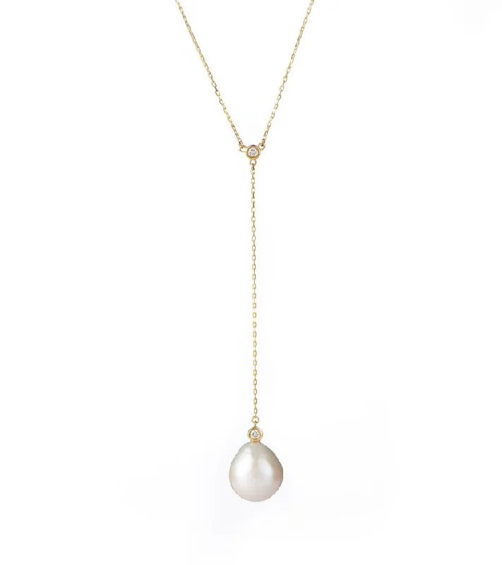 Big Savings On Your Favorite Jewelry Pieces Baroque Pearl & Diamonds 18K Gold Lariat Necklace Big Savings On Your Favorite Jewelry Pieces Baroque Pearl & Diamonds 18K Gold Lariat Necklace