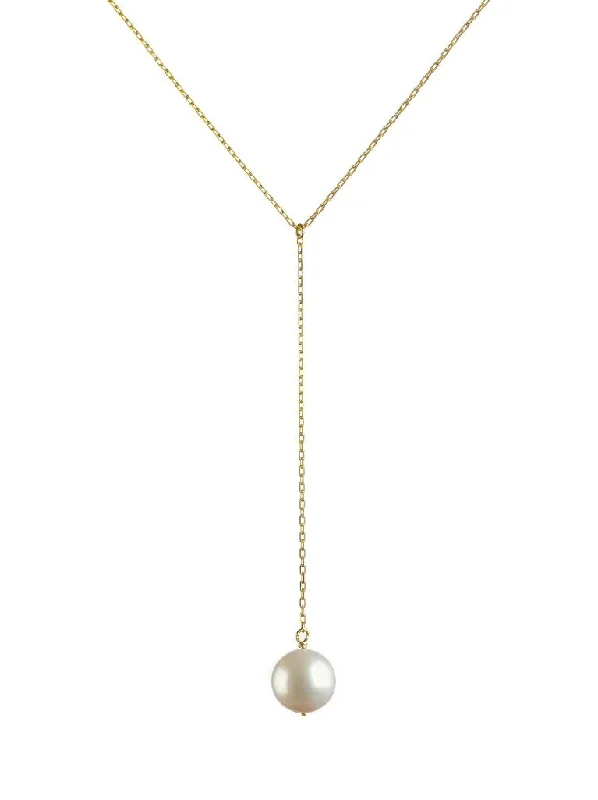 Jewelry Clearance Event – Stock Up Before It's Over Pearl 18K Gold Lariat Necklace