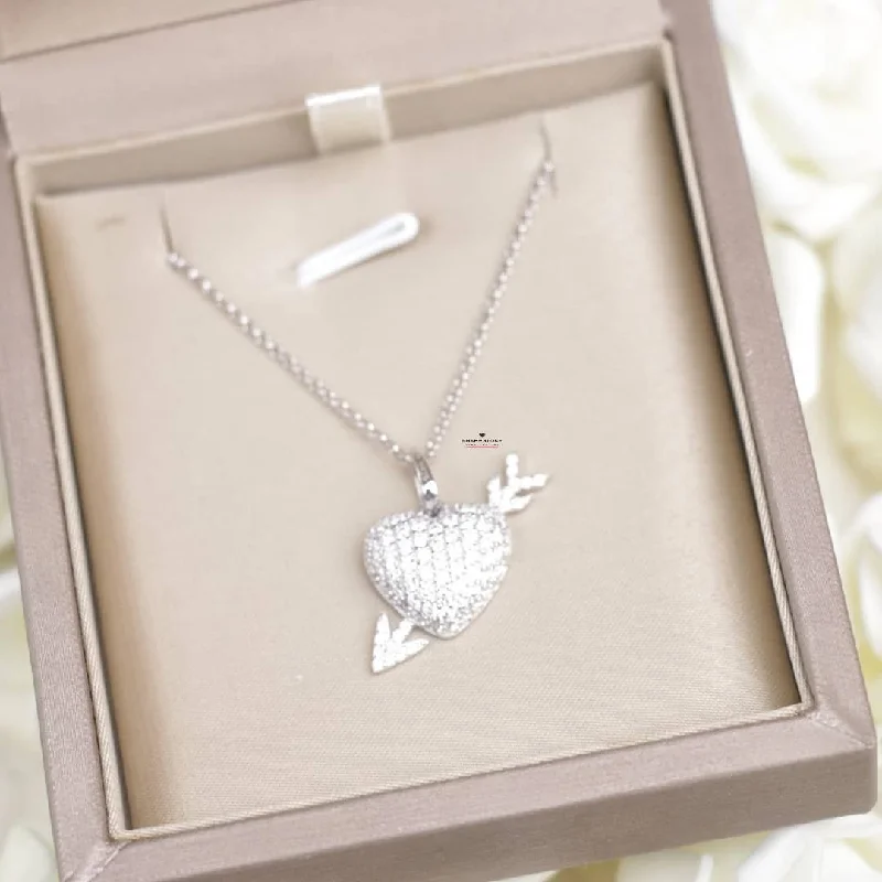 Huge Savings On Premium Jewelry Styles Arrow in the Heart Moissanite Necklace in 925 Sterling Silver Huge Savings On Premium Jewelry Styles Arrow in the Heart Moissanite Necklace in 925 Sterling Silver