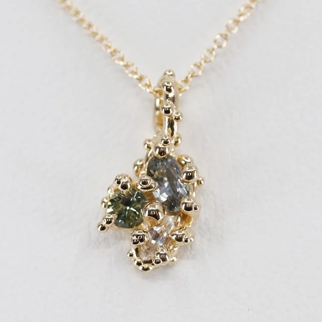 Huge Markdowns On Premium Jewelry Styles Multi-Coloured Montana Sapphire Cluster Necklace Huge Markdowns On Premium Jewelry Styles Multi-Coloured Montana Sapphire Cluster Necklace