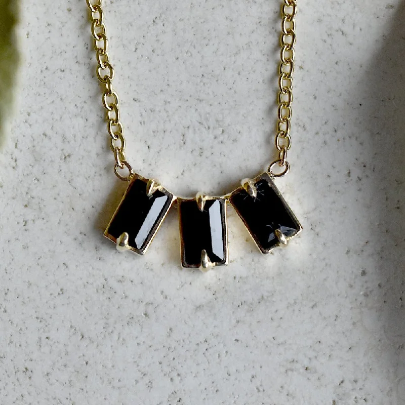 Elegant Jewelry, Exclusive Prices – Shop Now Nova Black Spinel Triple Baguette Necklace Elegant Jewelry, Exclusive Prices – Shop Now Nova Black Spinel Triple Baguette Necklace