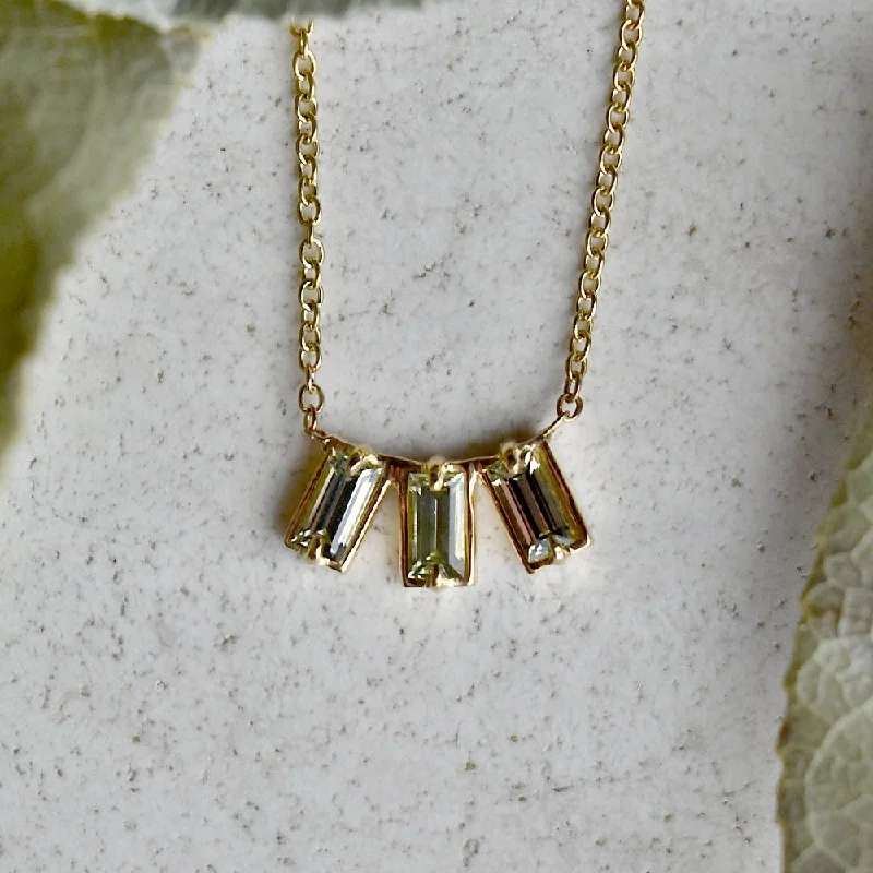 Seasonal Jewelry Deals – Elevate Your Style Nova Green Sapphire Triple Baguette Necklace Seasonal Jewelry Deals – Elevate Your Style Nova Green Sapphire Triple Baguette Necklace