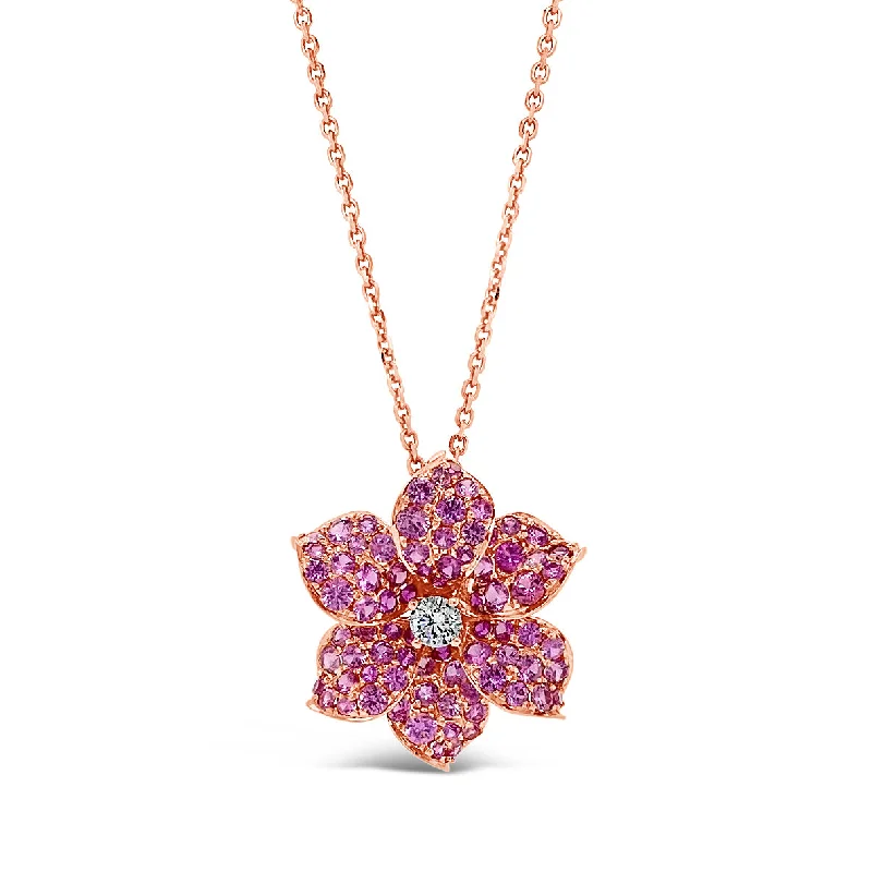 Affordable Elegance – Special Jewelry Sale Now Live Pink Sapphire Flower Pendant
