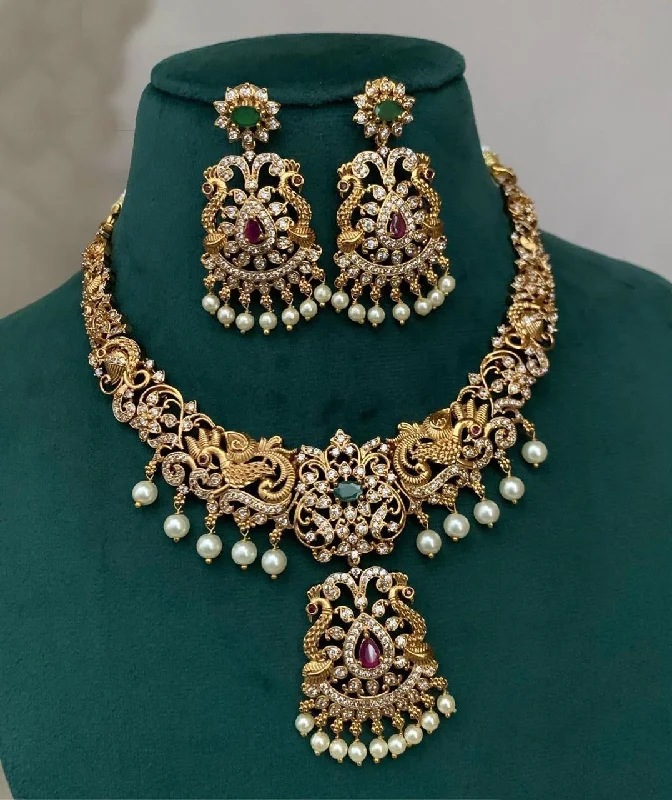 Personalized Jewelry Sale – Unique Gifts At Low Prices Premium Antique Gold finish zercon stone necklace set Personalized Jewelry Sale – Unique Gifts At Low Prices Premium Antique Gold finish zercon stone necklace set
