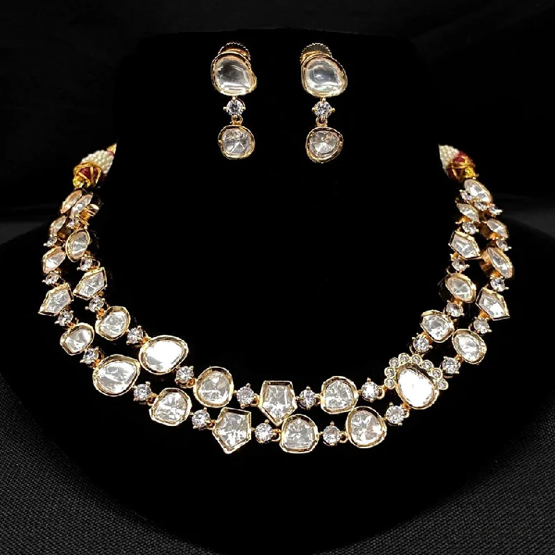 Buy More, Save More On Stunning Jewelry Designs Prime Kundan Jewellery Gold Plated Polki Kundan Necklace Set Buy More, Save More On Stunning Jewelry Designs Prime Kundan Jewellery Gold Plated Polki Kundan Necklace Set