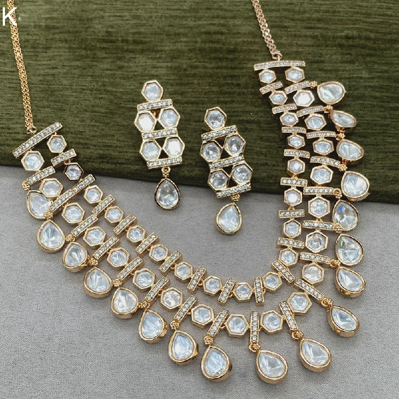 Clearance Sale On High-End Jewelry Collections Prime Kundan Jewellery Gold Plated Polki Kundan Necklace Set Clearance Sale On High-End Jewelry Collections Prime Kundan Jewellery Gold Plated Polki Kundan Necklace Set