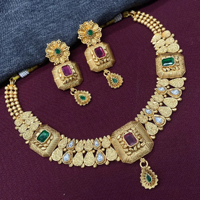 Affordable Glamour – Must-Have Jewelry At Special Rates Prime Kundan Jewellery Gold Plated Pota Stone Necklace Set Affordable Glamour – Must-Have Jewelry At Special Rates Prime Kundan Jewellery Gold Plated Pota Stone Necklace Set