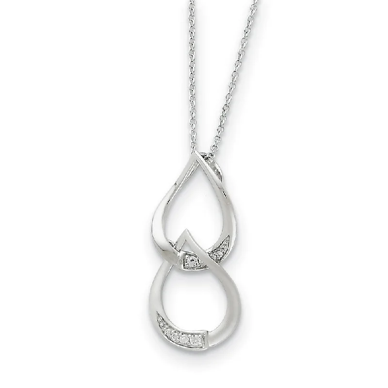 Bestselling Jewelry At Special Promotional Rates Rhodium Plated Sterling Silver & CZ Tears to Share Necklace, 18 Inch Bestselling Jewelry At Special Promotional Rates Rhodium Plated Sterling Silver & CZ Tears to Share Necklace, 18 Inch