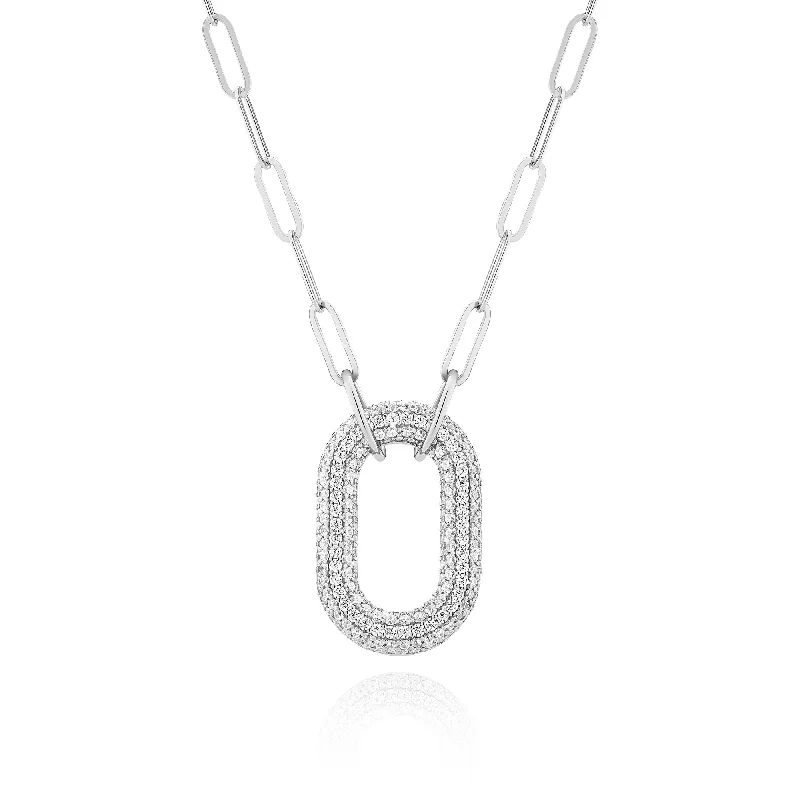 Waterproof Stainless Steel Jewelry For Lasting Beauty Capri Uno Silver Necklace w. Zirconia Waterproof Stainless Steel Jewelry For Lasting Beauty Capri Uno Silver Necklace w. Zirconia