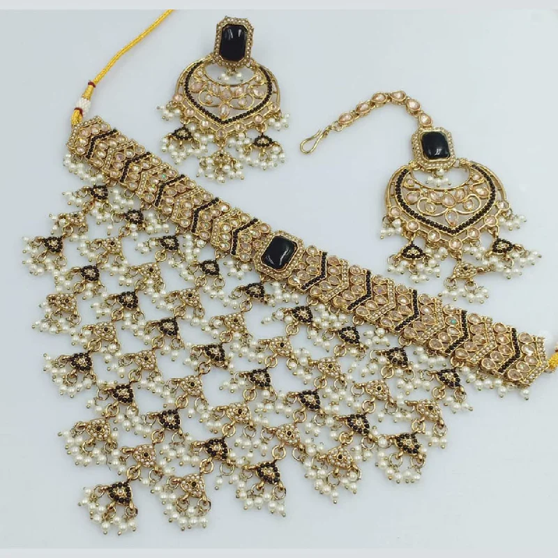 Fashion-Forward Jewelry At Exclusive Discounts SNERA Gold Plated Pota Stone And Pearls Necklace Set Fashion-Forward Jewelry At Exclusive Discounts SNERA Gold Plated Pota Stone And Pearls Necklace Set