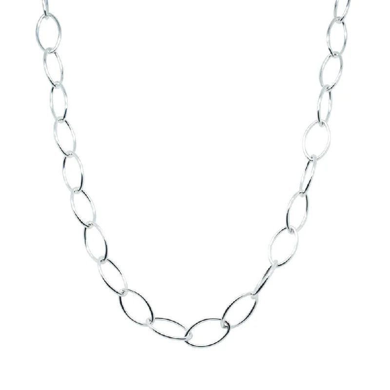 Premium Jewelry Now Available At Special Discounts Sterling Silver Navette Link Necklace Premium Jewelry Now Available At Special Discounts Sterling Silver Navette Link Necklace