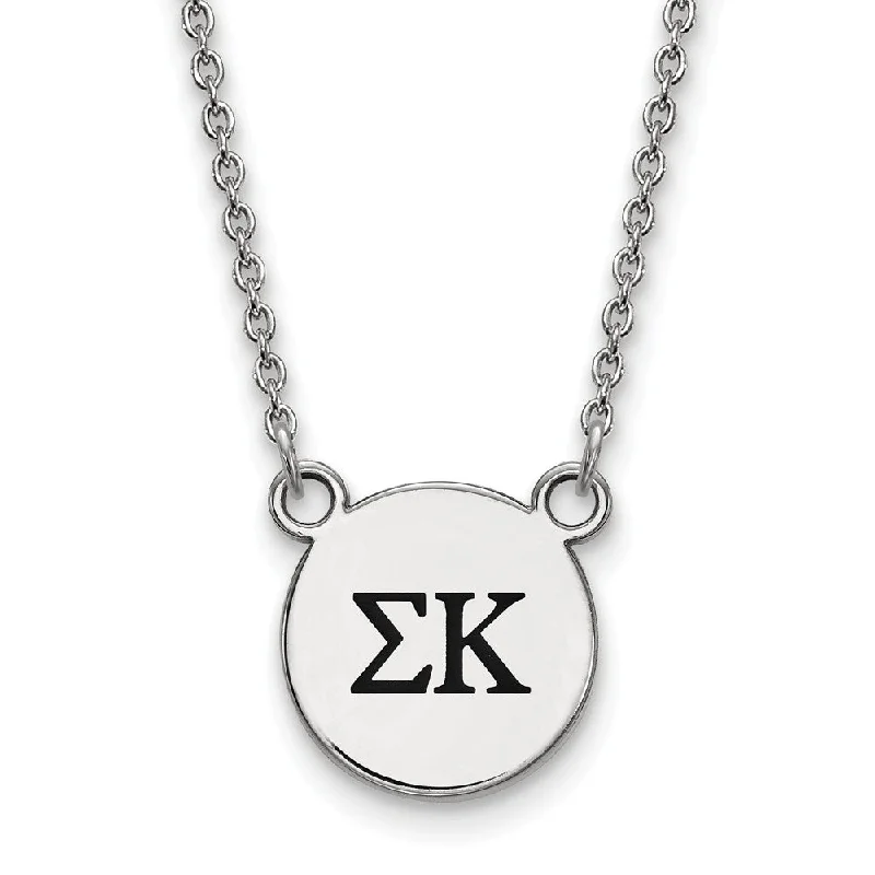 Discounted Jewelry For A Glamorous Look Sterling Silver Sigma Kappa Small Enamel Greek Letters Necklace Discounted Jewelry For A Glamorous Look Sterling Silver Sigma Kappa Small Enamel Greek Letters Necklace