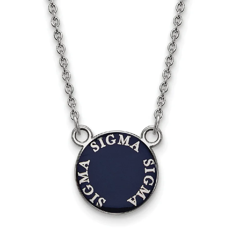 Huge Savings On Timeless Jewelry Collections Sterling Silver Sigma Sigma Sigma Small Enamel Disc Necklace Huge Savings On Timeless Jewelry Collections Sterling Silver Sigma Sigma Sigma Small Enamel Disc Necklace