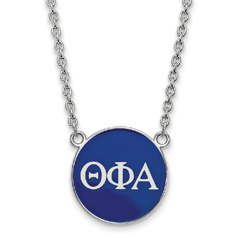 Jewelry Deals That Outshine The Rest Sterling Silver Theta Phi Alpha Large Blue Enamel Disc Necklace Jewelry Deals That Outshine The Rest Sterling Silver Theta Phi Alpha Large Blue Enamel Disc Necklace