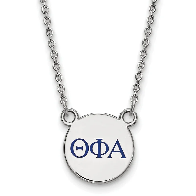 Make Every Moment Shine – Jewelry Discounts Available Sterling Silver Theta Phi Alpha Small Blue Enamel Greek Necklace Make Every Moment Shine – Jewelry Discounts Available Sterling Silver Theta Phi Alpha Small Blue Enamel Greek Necklace