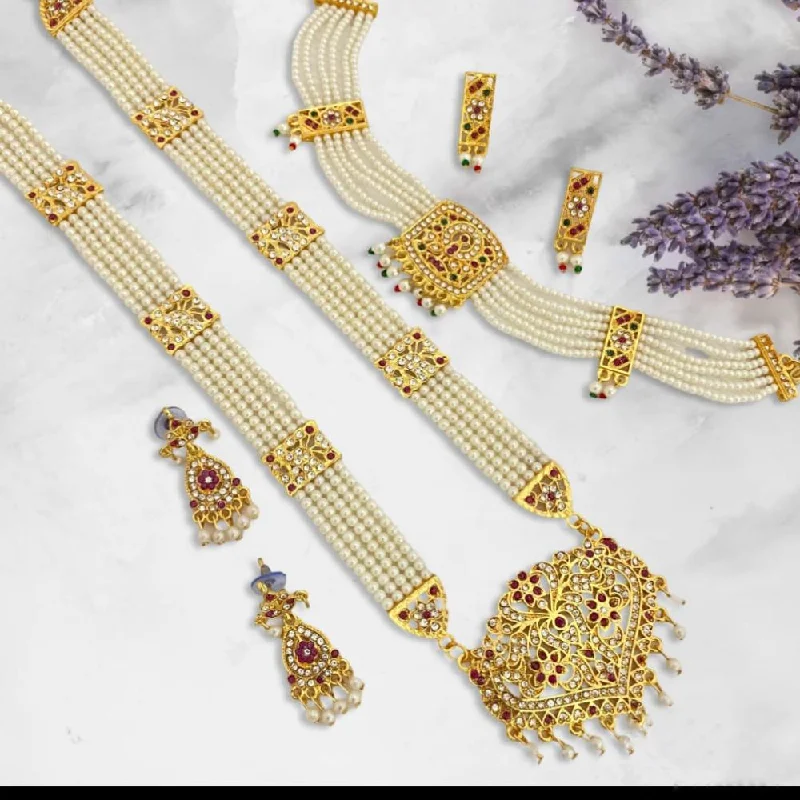 Limited-Time Jewelry Discounts – Shine Without The Splurge Trilok Jewel Gold Plated Austrian Stone And Pearl Long Necklace Set Limited-Time Jewelry Discounts – Shine Without The Splurge Trilok Jewel Gold Plated Austrian Stone And Pearl Long Necklace Set