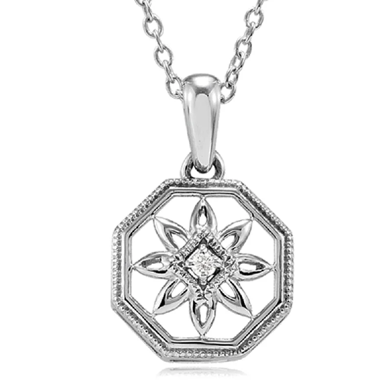 Glamorous Jewelry, Glamorous Deals – Shop Now Vintage Style Diamond Octagon Necklace in Sterling Silver Glamorous Jewelry, Glamorous Deals – Shop Now Vintage Style Diamond Octagon Necklace in Sterling Silver