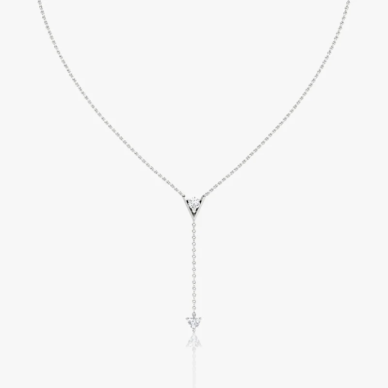 Premium Jewelry Now Available At Special Discounts V Duo Lariat 14K White Gold Necklace w. 0.50ct Lab-Grown Diamonds Premium Jewelry Now Available At Special Discounts V Duo Lariat 14K White Gold Necklace w. 0.50ct Lab-Grown Diamonds