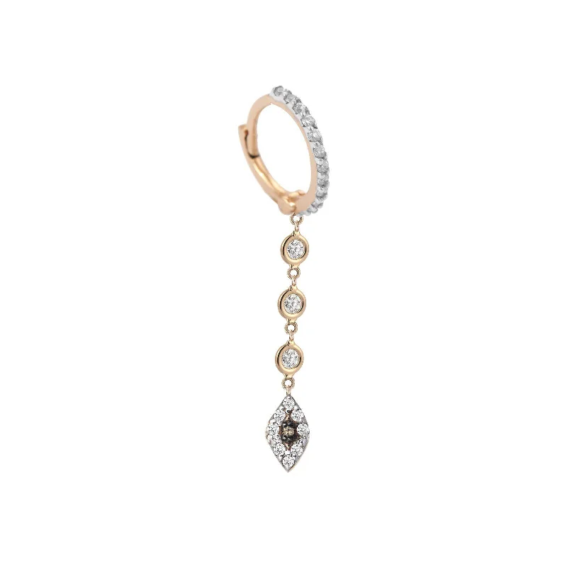 Timeless Elegance At Unbelievable Discounts 10th Eye Triple Solitaire Chain Hoop