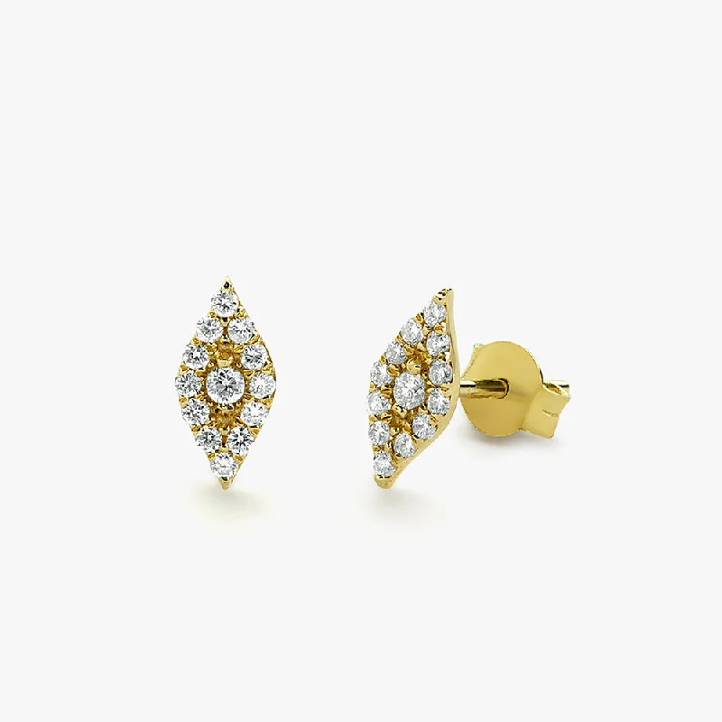 Luxury Jewelry At Unbeatable Discounts 14K Gold Evil Eye Diamond Studs