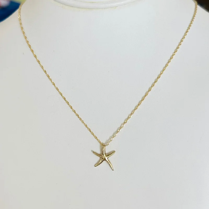 Flash Sale On Stunning Jewelry – Don't Miss Out 14k Gold Starfish Pendant on 18” Singapore Chain Flash Sale On Stunning Jewelry – Don't Miss Out 14k Gold Starfish Pendant on 18” Singapore Chain