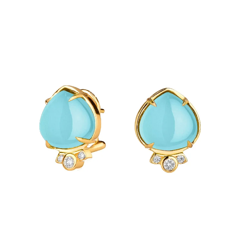 Premium Diamond Jewelry For Unforgettable Moments Flower Bud Cabochon Earrings