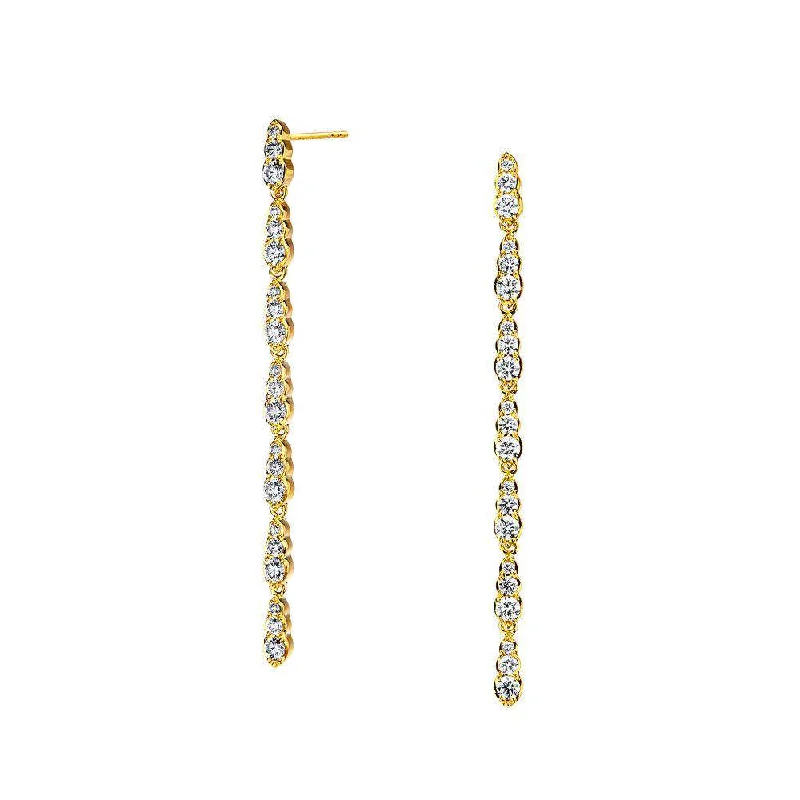 Fashion-Forward Geometric Jewelry For Contemporary Style Long Diamond Drop Earrings Fashion-Forward Geometric Jewelry For Contemporary Style Long Diamond Drop Earrings