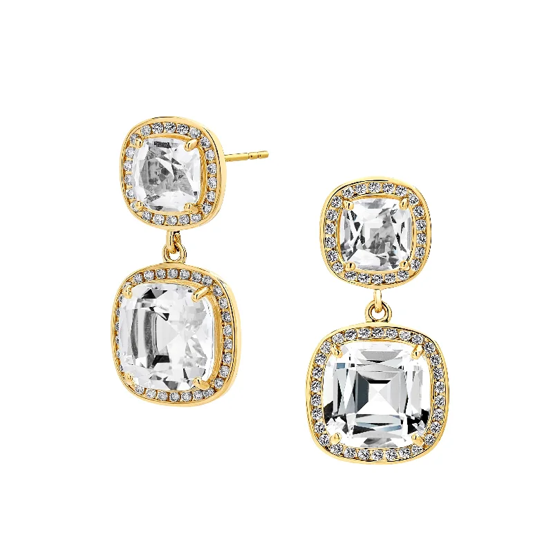Luxury Jewelry Sale – Sparkle For Less Cushion Double Drop Earrings