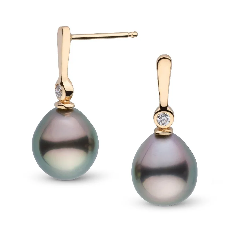 Huge Savings On Timeless Jewelry Collections Aspire Collection 8.0-9.0 mm Drop Tahitian Pearl & Diamond Earrings