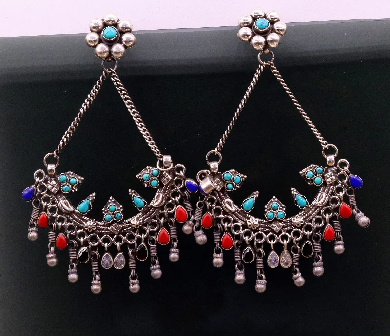 Trending Jewelry Now At Unbeatable Prices 925 sterling silver handmade turquoise and coral stone fabulous long charm earring stud, drop dangle chandbala chandelier style jewelry s724 Trending Jewelry Now At Unbeatable Prices 925 sterling silver handmade turquoise and coral stone fabulous long charm earring stud, drop dangle chandbala chandelier style jewelry s724