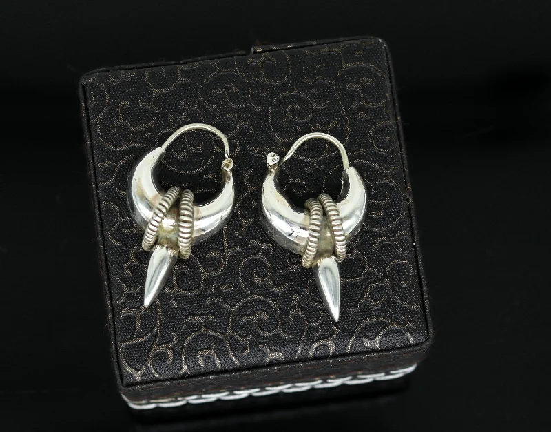 Shop Modern Jewelry Collections With Exclusive Discounts 925 sterling silver handmade vintage antique design hoops earring bali, elegant customized earring gift tribal ethnic jewelry ske12