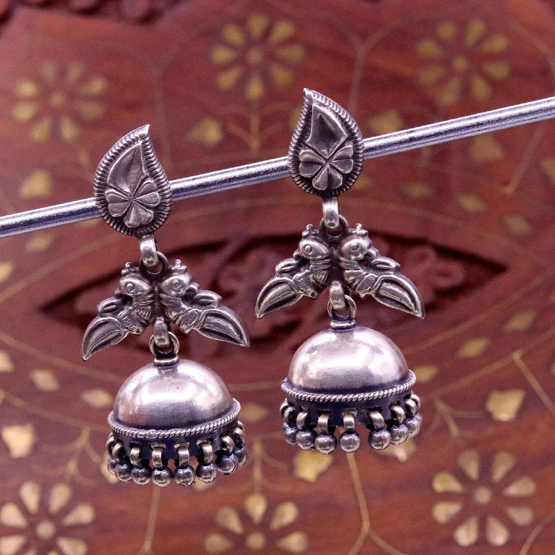 Shop Handcrafted Jewelry At Special Promotional Rates 925 sterling silver vintage design handmade parrot design stud earring jhumki, light weight tribal belly dance bird earring jewelry s690