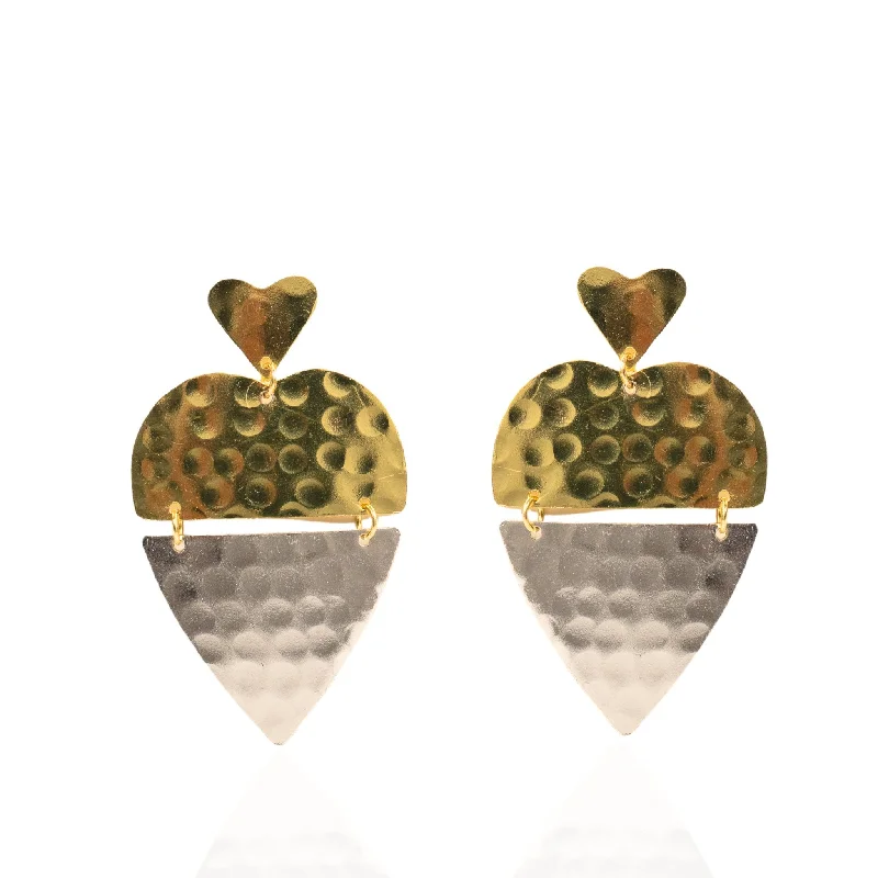 Upgrade Your Collection With Our Limited-Time Jewelry Sale Athena Hammered Heart Dangles - Gold/Silver