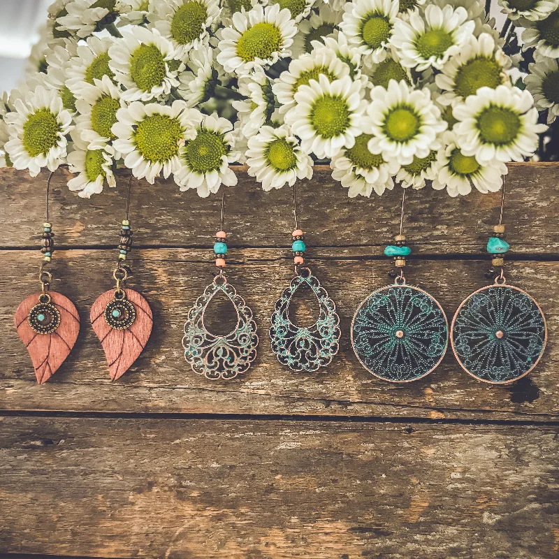 Exclusive Jewelry Sale – Shine For Less Beautiful Bohemian Earring Set - Set of 3