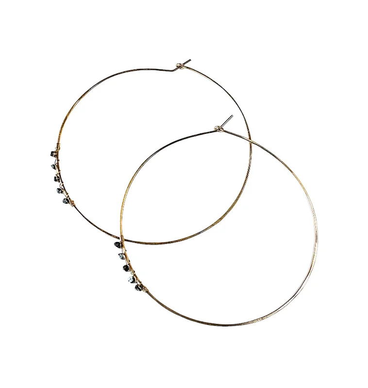 Flash Sale On Exquisite Jewelry – Don't Miss Out Black Diamond textured hoop