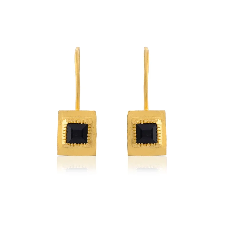 Breathtaking Jewelry, Breathtaking Prices Black Onyx Square Drop Earrings