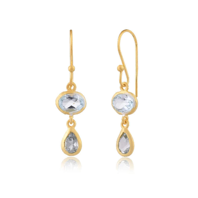 Timeless Beauty, Unbeatable Deals – Jewelry Sale On Blue Topaz Double Stone Earrings Timeless Beauty, Unbeatable Deals – Jewelry Sale On Blue Topaz Double Stone Earrings