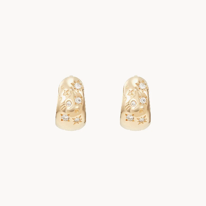 Unique Jewelry Designs Now At Discounted Rates chunky element hoop earrings - 14k yellow gold, natural gemstones Unique Jewelry Designs Now At Discounted Rates chunky element hoop earrings - 14k yellow gold, natural gemstones