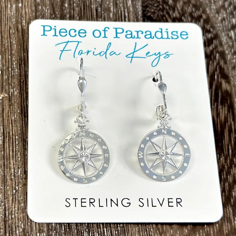 Fashion-Forward Jewelry At Incredible Prices Compass Rose French Wire Earrings, Sterling Silver - Small Fashion-Forward Jewelry At Incredible Prices Compass Rose French Wire Earrings, Sterling Silver - Small