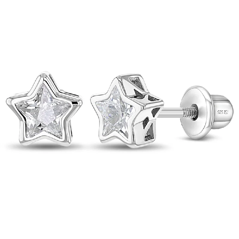 Huge Savings On Timeless Jewelry Collections CZ Birthstone Stars Kids / Children's / Girls Earrings Screw Back - Sterling Silver Huge Savings On Timeless Jewelry Collections CZ Birthstone Stars Kids / Children's / Girls Earrings Screw Back - Sterling Silver