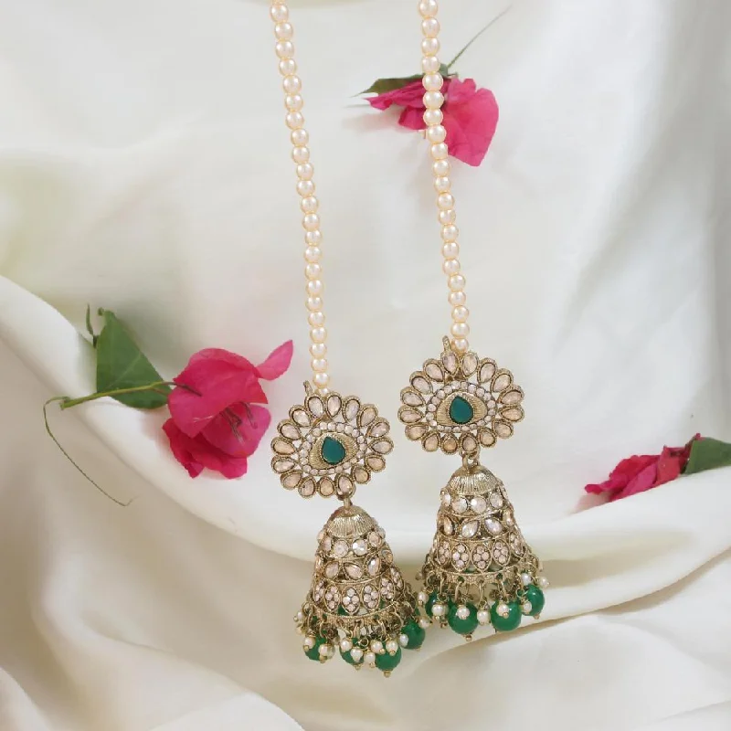 Stunning Jewelry Pieces At The Lowest Prices Ever Etnico Gold Plated Traditional Kundan & Pearl Jhumka Earrings With Pearl Earchain For Women (E3258G) Stunning Jewelry Pieces At The Lowest Prices Ever Etnico Gold Plated Traditional Kundan & Pearl Jhumka Earrings With Pearl Earchain For Women (E3258G)