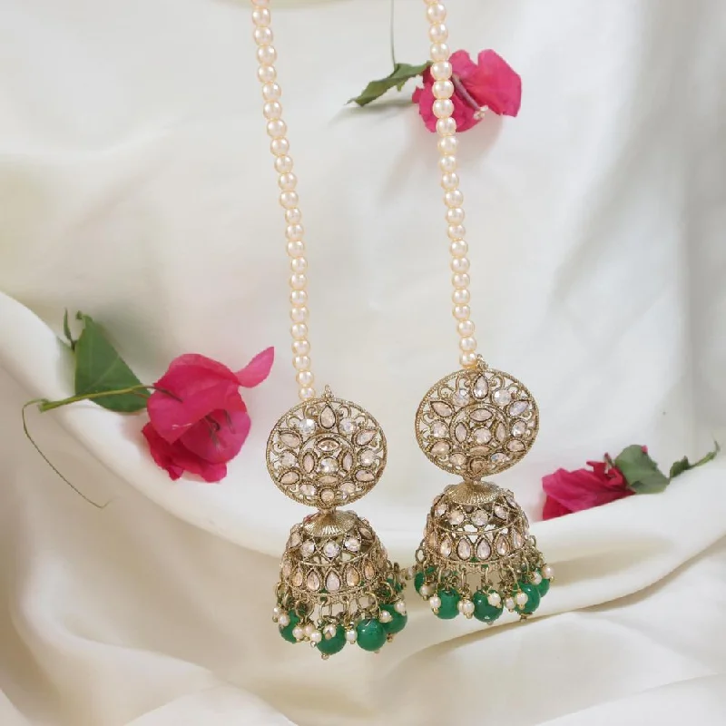 Jewelry Sale Bonanza – Grab Your Sparkle Now Etnico Gold Plated Traditional Kundan & Pearl Jhumka Earrings With Pearl Earchain For Women (E3259G) Jewelry Sale Bonanza – Grab Your Sparkle Now Etnico Gold Plated Traditional Kundan & Pearl Jhumka Earrings With Pearl Earchain For Women (E3259G)