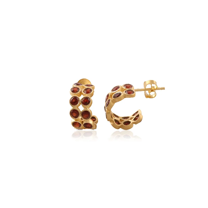 High-End Jewelry, Now More Affordable Than Ever Garnet Huggie Earrings