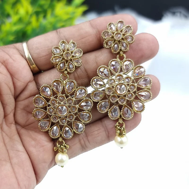 Timeless Jewelry At Special Discount Rates JCM Gold Plated Crystal Stone Dangler Earrings Timeless Jewelry At Special Discount Rates JCM Gold Plated Crystal Stone Dangler Earrings